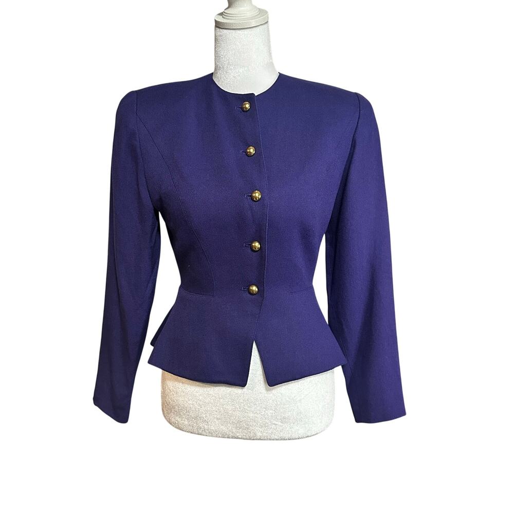 Vintage Kishi purple peplum blazer fitted jacket